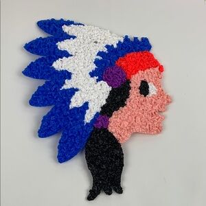 Vintage Popcorn Decoration Native American Indian Headdress Wall Art